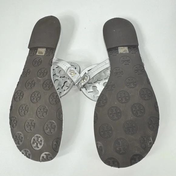 Tory Burch Miller Sandals Silver Metallic - Picture 7 of 9